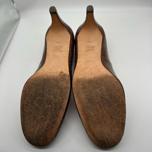 Talbots Leather Snakeskin Pumps in Bronze Size 7B - Picture 11 of 11